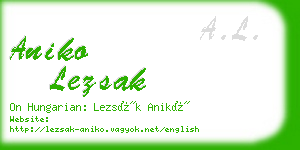 aniko lezsak business card